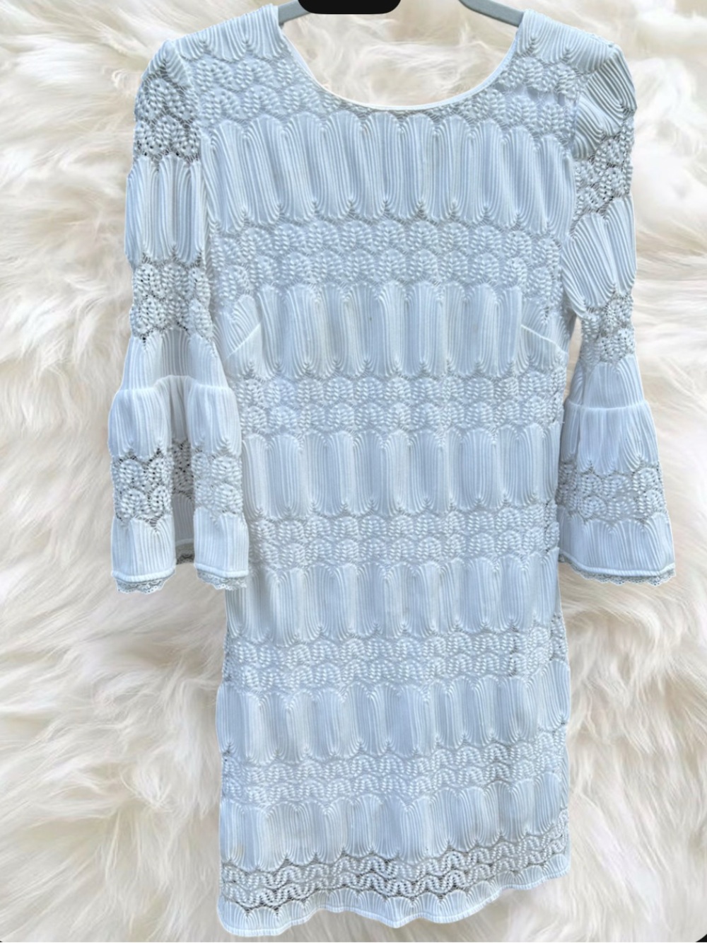 New York & Company whiteTextured Mini Dress